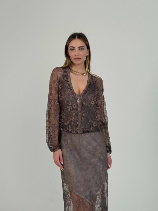 Cardigan in pizzo leggero