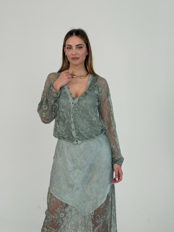 Cardigan in pizzo leggero