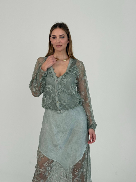 Cardigan in pizzo leggero