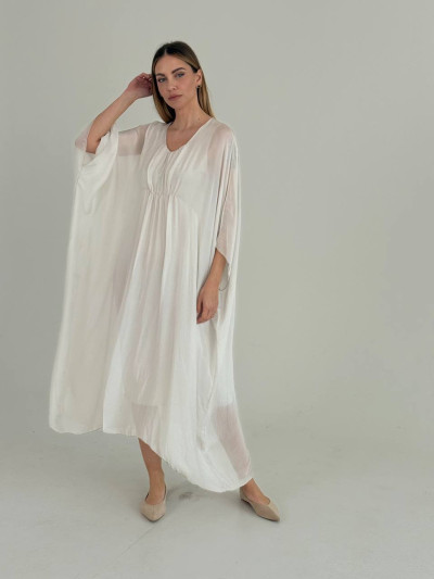 Silk blend flowing dress