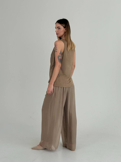 Soft draped neckline top