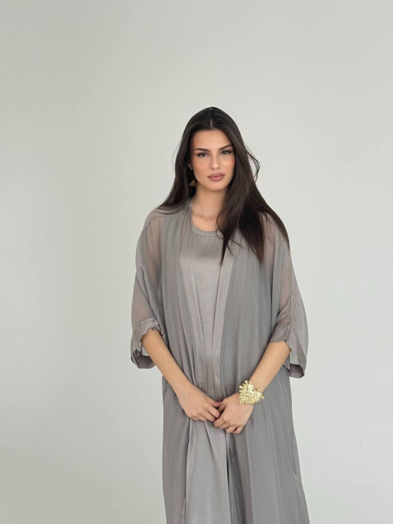 Long silk cardigan