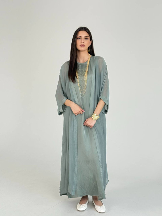 Long silk cardigan