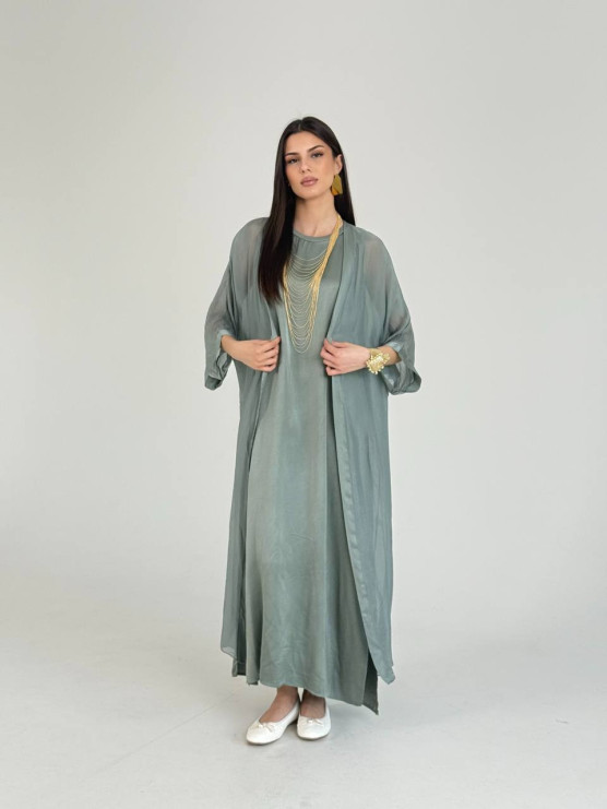 Long silk cardigan