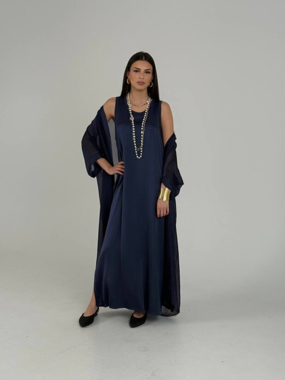 Cardigan lungo in seta