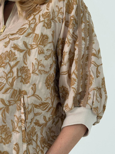 Bomber in cotone e lino