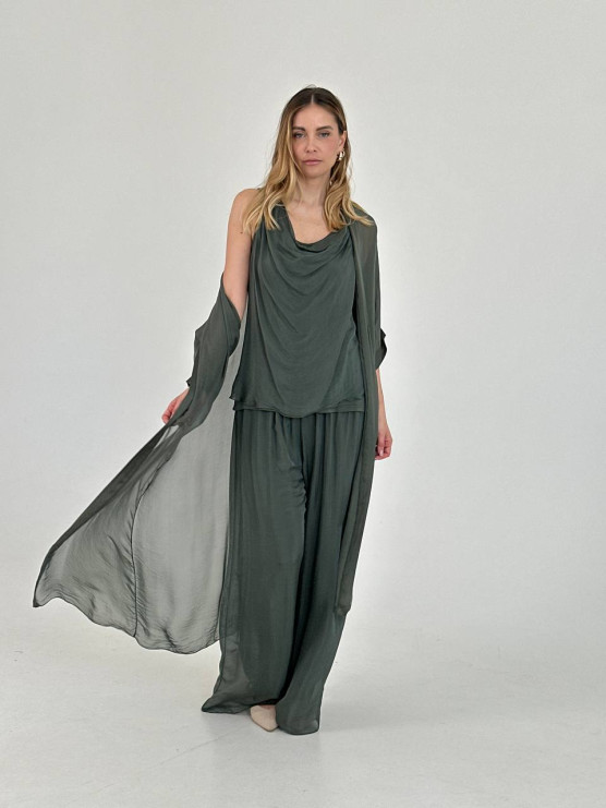 Cardigan lungo in seta