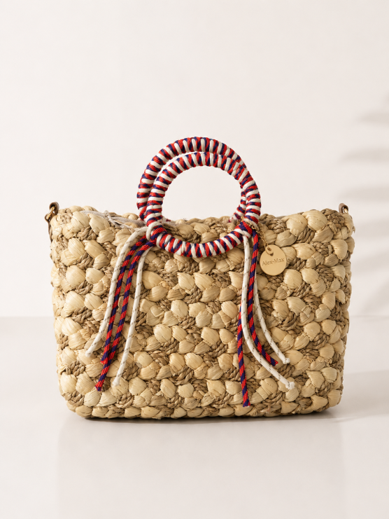 Borsa intrecciata artigianale con...