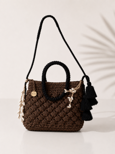 Borsa intrecciata piccola con tracolla