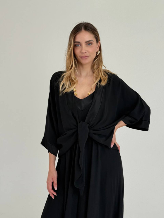 Viscose cardigan with knot