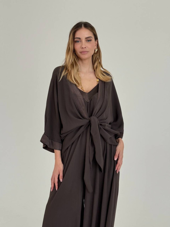 Viscose cardigan with knot