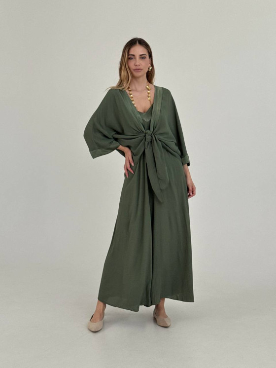 Wide leg viscose jumpsuit