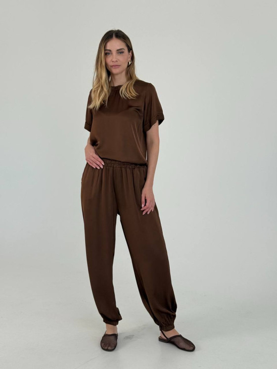 Pantaloni in viscosa satinata