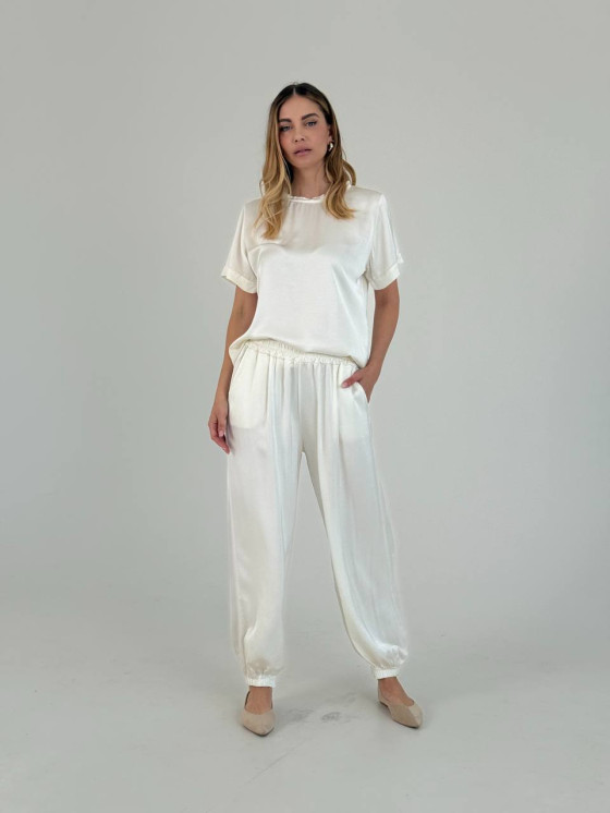 Satin viscose trousers