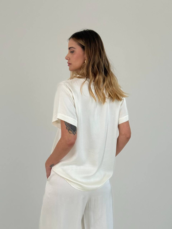 Pantaloni in viscosa satinata