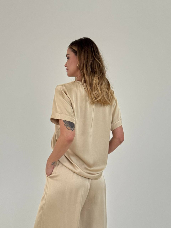 Pantaloni in viscosa satinata