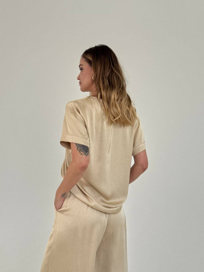 Pantaloni in viscosa satinata