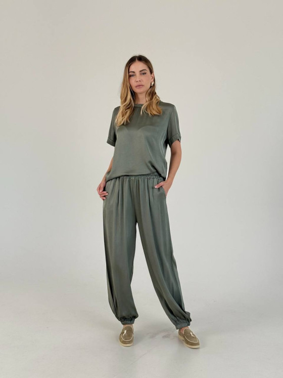 Satin viscose trousers