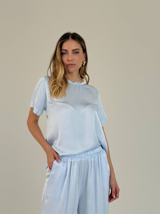 Pantaloni in viscosa satinata