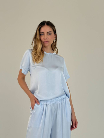 Pantaloni in viscosa satinata