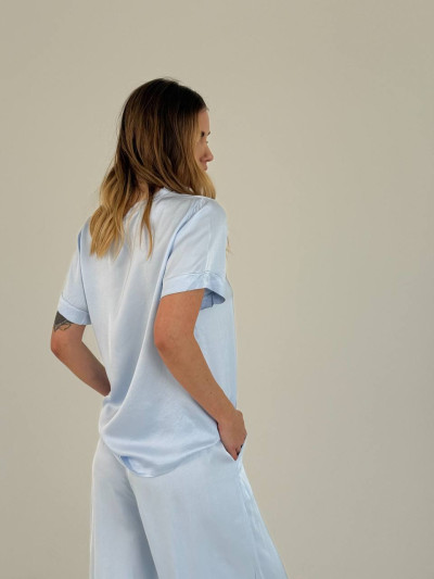 Pantaloni in viscosa satinata