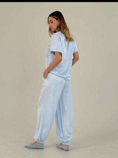 Pantaloni in viscosa satinata