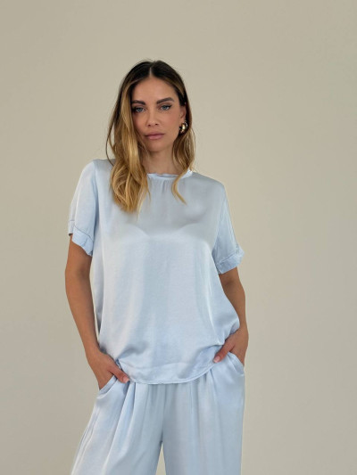 Pantaloni in viscosa satinata