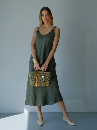 Flared linen skirt