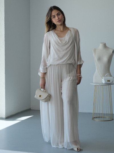 Cardigan lungo in seta