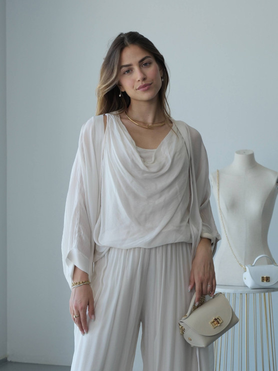 Long silk cardigan