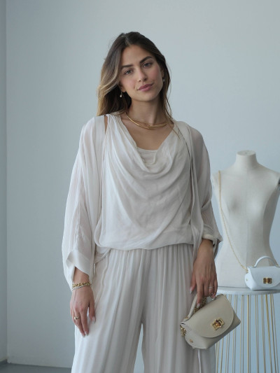 Cardigan lungo in seta