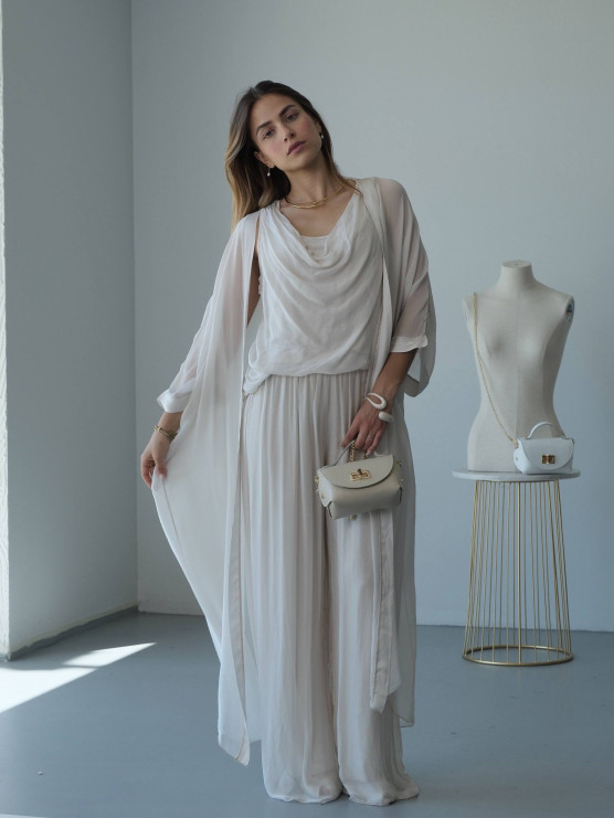 Long silk cardigan