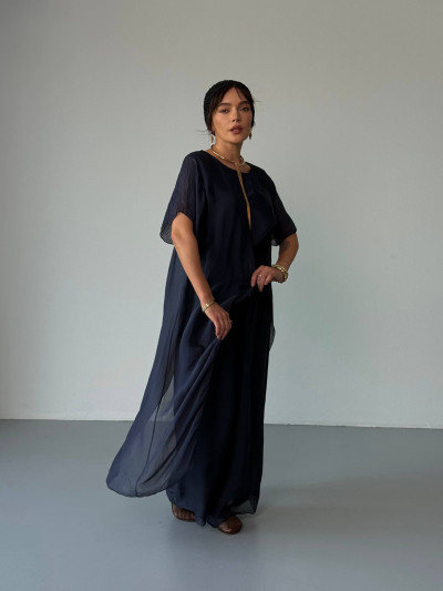 Asymmetric silk blend blouse