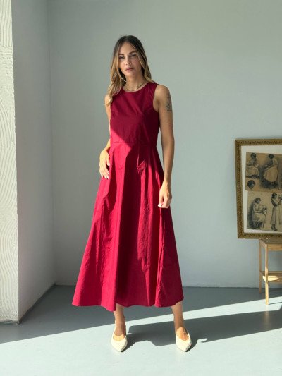 Sleeveless Long Dress in Cotton