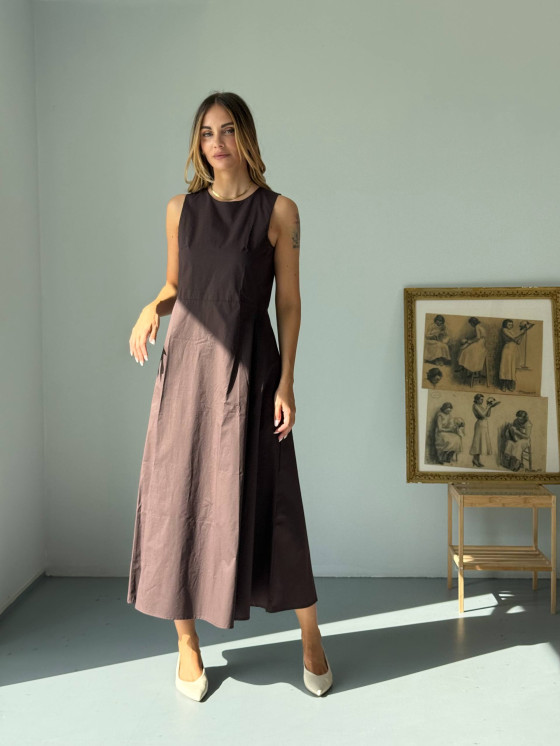 Sleeveless Long Dress in Cotton