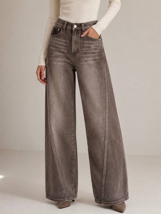 Jeans palazzo a vita alta