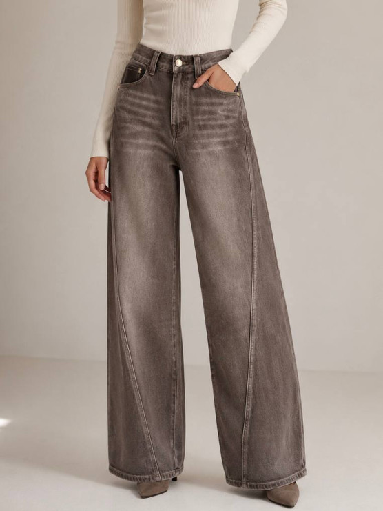 Jeans palazzo a vita alta