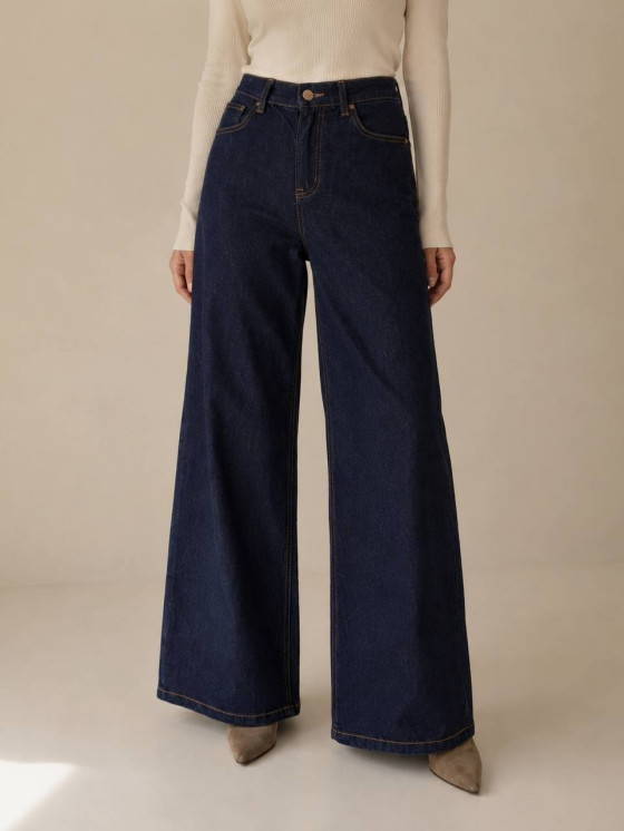 Jeans palazzo a vita alta