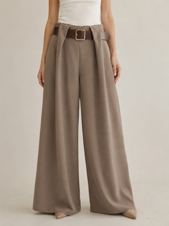 Pantaloni palazzo con cintura