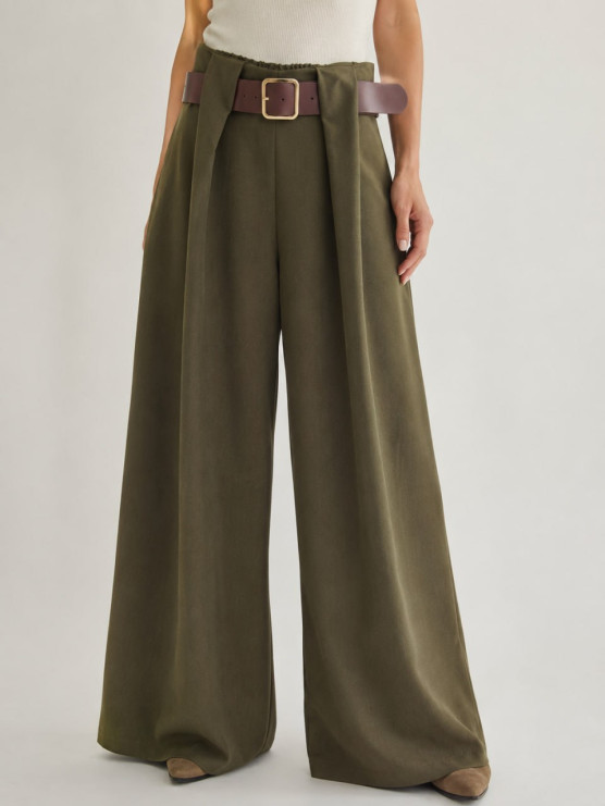 Pantaloni palazzo con cintura