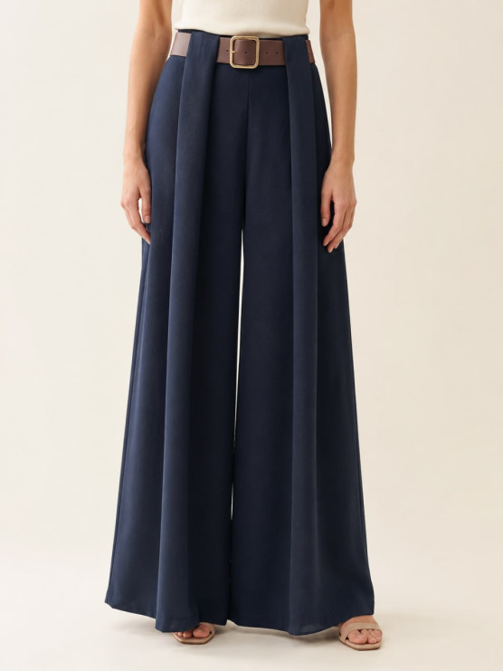 Pantaloni palazzo con cintura