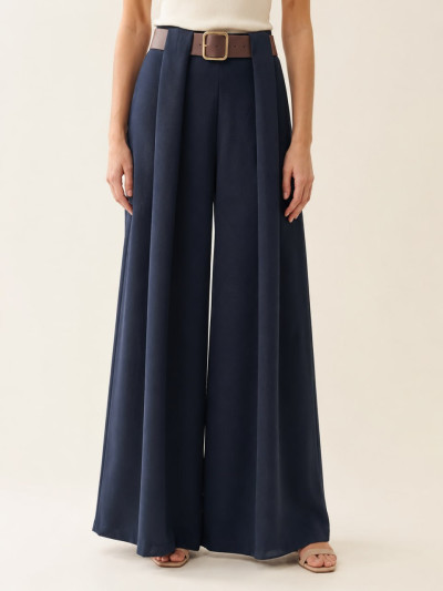 Palazzo trousers with belt