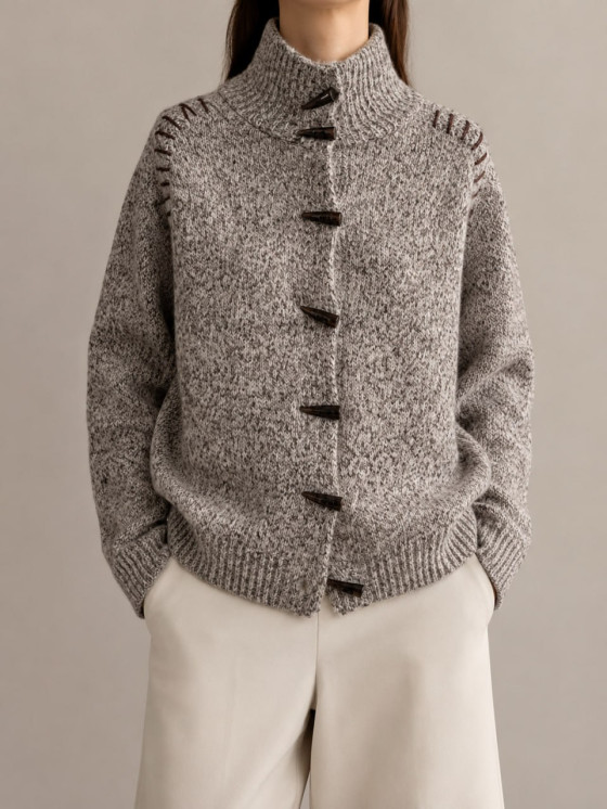Oversized cardigan with toggle buttons