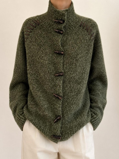 Oversized cardigan with toggle buttons
