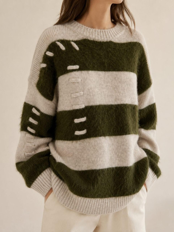 Pullover oversize a righe