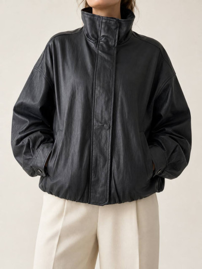 Giacca oversize effetto pelle