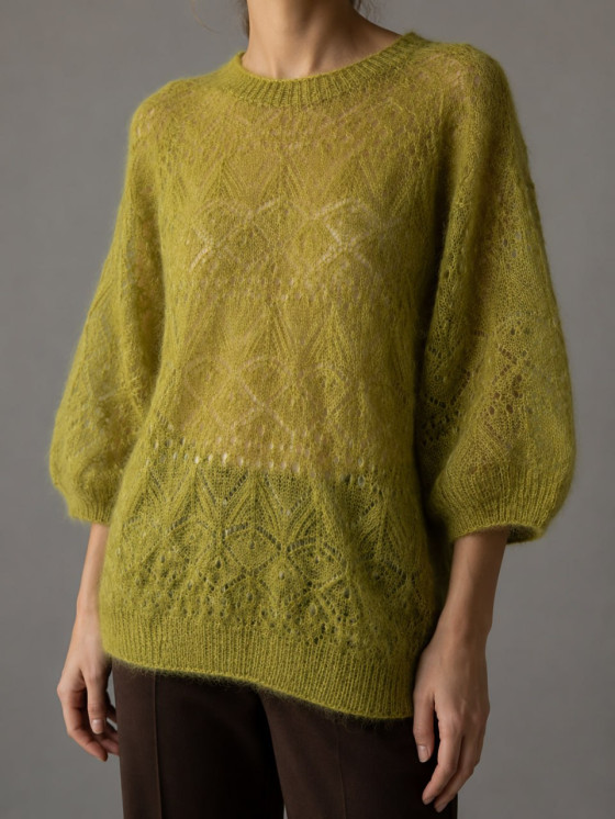 Pullover oversize in maglia traforata