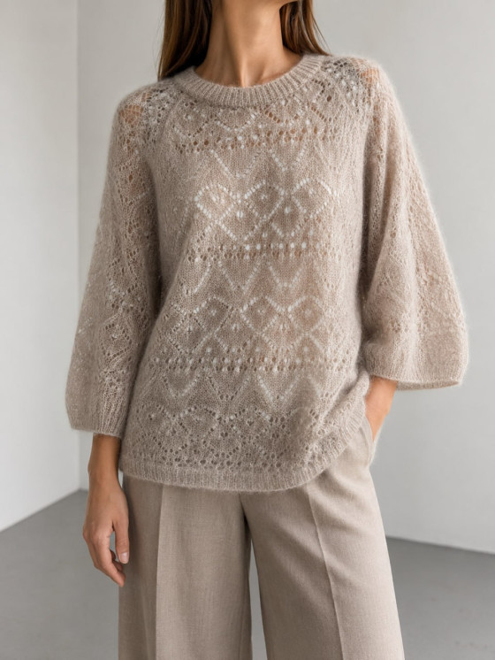 Pullover oversize in maglia traforata