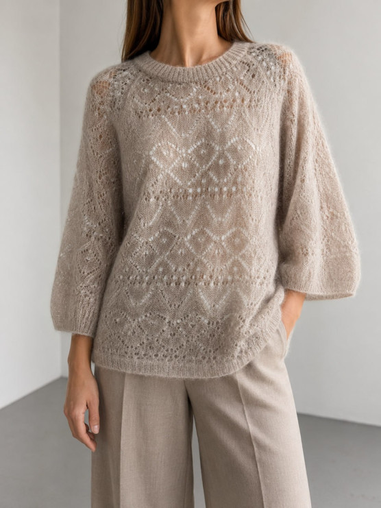 Pullover oversize in maglia traforata