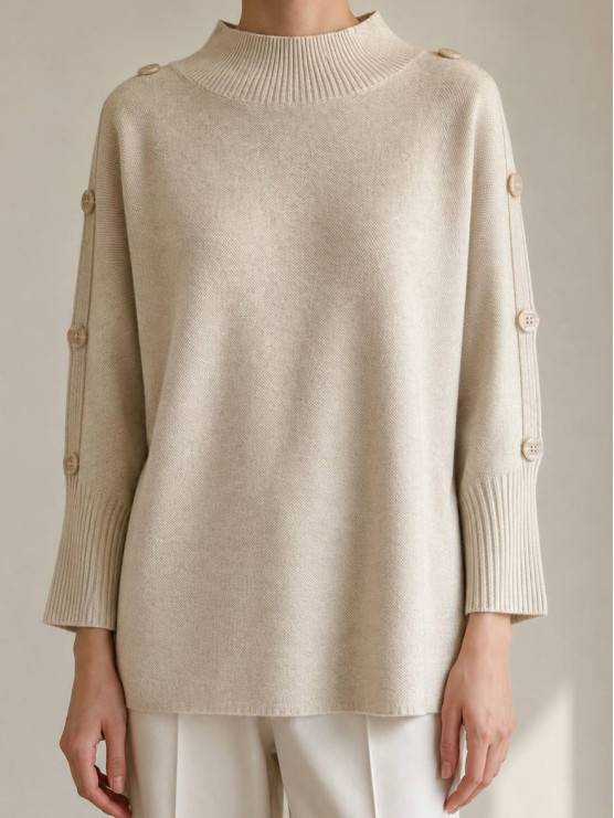 Maglia oversize con bottoni sulle...